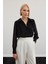 Aksesuarlı Salaş Bluz - Siyah 1
