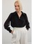 Aksesuarlı Salaş Bluz - Siyah 3