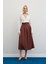 Pileli Midi Etek - Kahve 2