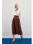 Pileli Midi Etek - Kahve 4
