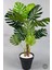 Yapay Ağaç Monstera Bambu Gövdeli 150CM Devetabanı Ağacı Büyük Boy Antrasit Renk Yalı Saksıda 7