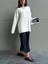 Kadın Ekru Oversize Buklet Triko Uzun Kazak 6222 4