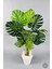 Yapay Ağaç Monstera Bambu Gövdeli 150CM Devetabanı Ağacı Büyük Boy Kırıkbeyaz Renk Yalı Saksıda 2