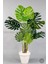 Yapay Ağaç Monstera Bambu Gövdeli 150CM Devetabanı Ağacı Büyük Boy Kırıkbeyaz Renk Yalı Saksıda 4