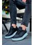 C-Rey Premium Comfort Lastikli Erkek Ayakkabı Sneaker Siyah Beyaz 4