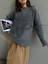 Kadın Antrasit Oversize Buklet Triko Uzun Kazak 6222 3