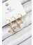 Pirinç Zirkon Taşlı 3'lü Kuş Model Gold Renk Kadın Küpe - TJ-BKP11140 1