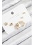 Pirinç Zirkon Taşlı Kelebek Model Gold Renk 925 Ayar Gümüş Çivi Kadın Küpe Set - TJ-BKP11164 1