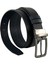 Çift Taraflı Hakiki Deri 3.5 Cm.lik Klasik Dönerli Tokalı Kemer Lacivert/siyah - XD-300-805-ST 2
