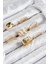 Pirinç Kelebek Model Gold Renk Kadın Yüzük Kombin Set - TJ-BYK3815 1