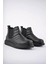 SLW205 Boston Bağcıksız Cilt Erkek Spor Bot St - Siyah 2