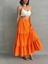 Fırfırlı Brodeli Astarlı Uzun Etek Turuncu S255047 1