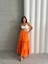 Fırfırlı Brodeli Astarlı Uzun Etek Turuncu S255047 5