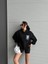 3 Iplik Şardonlu Oversize Kafa Baskılı Sweat Siyah 2