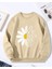 Papatya Baskı Detaylı Bisiklet Yaka Içi Polarlı Sweatshirt 1