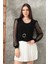 Tokalı Tül Kollu Bluz Siyah T4071 1
