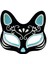 Siyah Renk Süet Kaplama Üzeri Gümüş Mavi Simli Kedi Maskesi 17X14 cm (4989) 1