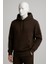 Oversize %100 Pamuk Double Face Kumaş Kapüşonlu Sweatshirt 1
