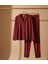 Bordo Kalp Detaylı Şardonlu Pijama 1