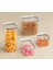5'li Vakumlu Contalı Kare Erzak,un,bakliyat Saklama Kabı SETI-1X700 ML-2X1000 ML-1X1400 ML-1X2100 ml 3