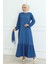 Bürümcük Kemerli Elbise Indgo - 46 1