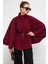Kemerli Kalın Panço Bordo 3154 5