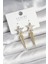 Mulvxxmd XDN02 Pirinç Gold Renk Zirkon Taşlı Yıldız Model Çivi Kadın Küpe (Mulvix) 1
