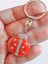 Üzeri Taşlarla Bezeli Kırmızı Uğur Böceği Metal Anahtarlık 7