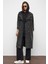 Apolet ve Pelerin Detaylı Oversize Denim Trençkot Antrasit 6789 4