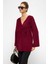 Bağcık Kapamalı Soft Triko Hırka Bordo 8269 4