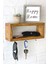 Kancalı Ahşap Raf Organizer, Anahtar Askısı, Ahşap Askılık, Anahtarlıklı Duvar Rafı, Anahtarlık 1