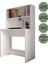 %100 Mdf Soft Beyaz Çalışma Masası 2 Raflı Cabinse 4