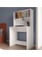 %100 Mdf Soft Beyaz Çalışma Masası 2 Raflı Cabinse 5