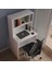 %100 Mdf Soft Beyaz Çalışma Masası 2 Raflı Cabinse 7