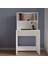%100 Mdf Soft Beyaz Çalışma Masası 2 Raflı Cabinse 9