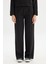 Loose Fit Geniş Kesim Siyah Pamuklu Esnek Sweatpant 2