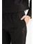 Loose Fit Geniş Kesim Siyah Pamuklu Esnek Sweatpant 4
