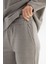 Straight Fit Düz Kesim Normal Bel Gri Sweatpant Eşofman Altı 4