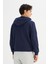Regular Fit Normal Kesim Kapüşonlu Fermuarlı Lacivert Sweatshirt Ceket 5