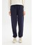 Loose Fit Geniş Kesim Lacivert Pamuklu Esnek Sweatpant 2