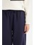 Loose Fit Geniş Kesim Lacivert Pamuklu Esnek Sweatpant 4