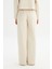 Loose Fit Geniş Paça Bej Pamuklu Esnek Sweatpant 4