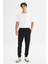 Regular Fit Normal Kesim Ribanalı Paça Siyah Sweatpant Eşofman Altı 1