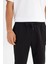 Regular Fit Normal Kesim Ribanalı Paça Siyah Sweatpant Eşofman Altı 4