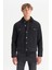 %100 Pamuk Regular Fit Normal Kesim Sherpa Detaylı Siyah Denim Ceket 1