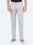 Açık Gri Düz Dokuma Slim Fit Casual Pamuk Karışımlı Pantolon 2