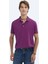 Mürdüm Düz Polo Yaka %100 Pamuk T-Shirt 5