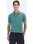 Nil Yeşili Düz Polo Yaka %100 Pamuk T-Shirt 6