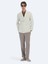 Bej Çizgili Modern Fit Keten Karışımlı Ceket 2