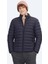 Lacivert Regular Fit Dik Yaka Casual Dokuma Mont 1